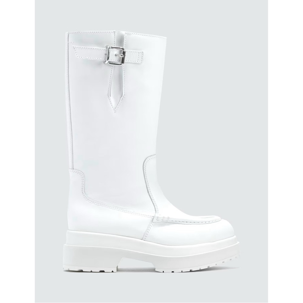 MM6 LEATHER SIDE BUCKLE BOOTS